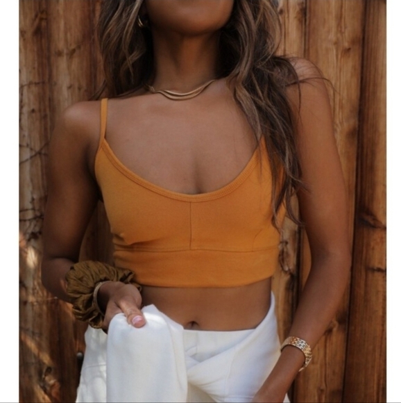NWT Bandier Sincerely Jules For Bandier The Meadow Bra in Athleisure Yellow Top - Picture 1 of 9